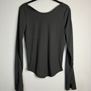HYFVE Long Sleeve‎ Top Lightweight Low Cut Back Black Base Layer Size L